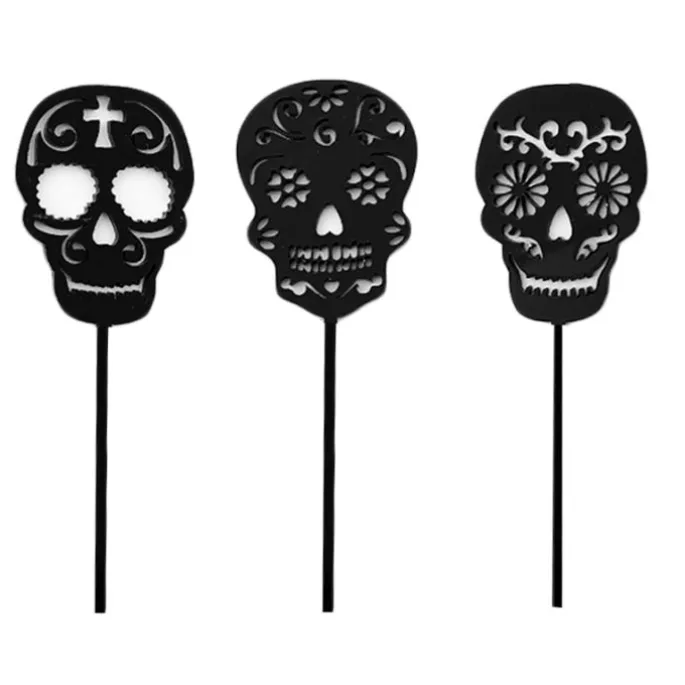 Toppers para tartas calaveras Catrinas Halloween 6 cm (3)