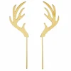 Toppers para tartas dorados cuernos de reno Navidad 11 cm (2)