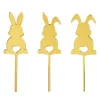 Toppers para tartas dorados conejos de Pascua 8 cm (3)