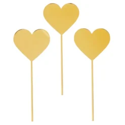 Toppers para tartas dorados Corazones 6 cm (3)