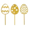 Toppers para tartas dorados huevos de Pascua 6 cm (3)