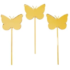Toppers para tartas dorados Mariposas 6 cm (3)