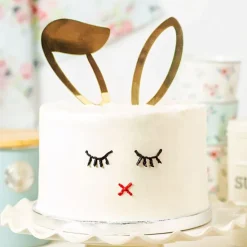 Toppers para tartas dorados orejas conejo de Pascua 11 cm (2)