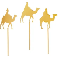 Toppers para tartas dorados Reyes Magos 6 cm (3)