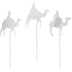 Toppers para tartas plateados Reyes Magos 6 cm (3)