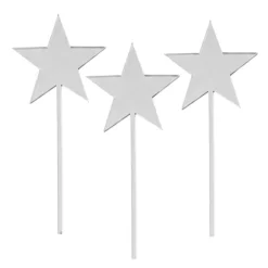 Toppers para tartas plateados estrellas 6 cm (3)