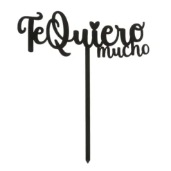 Topper Te quiero mucho negro 15 cm - Dekora
