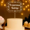 Topper transparente filigrana texto personalizado
