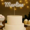 Topper transparente Nombre o Texto Personalizado - 1 línea