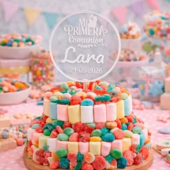 Topper transparente personalizado Mi Primera Comunión nombre y fecha