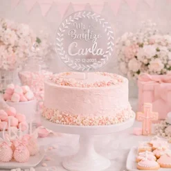 Topper transparente personalizado Mi Bautizo nombre y fecha