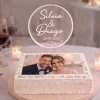 Topper transparente personalizado Boda nombres y fecha