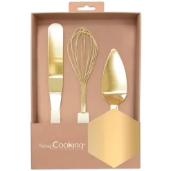 Utensilios básicos dorados de acero inoxidable (3) - ScrapCooking