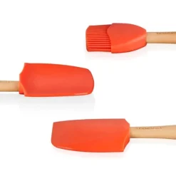 Utensilios de cocina con mango de madera Volcánico (3) - Silicona - Le Creuset