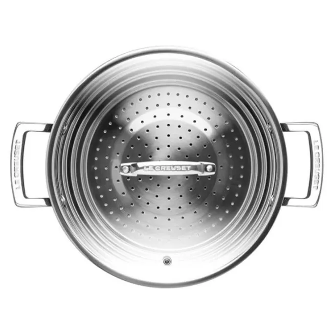 Vaporera con tapa de cristal 24 cm - Acero inoxidable - Le Creuset