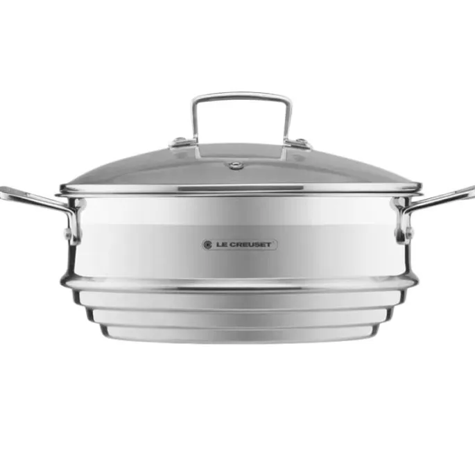 Vaporera con tapa de cristal 24 cm - Acero inoxidable - Le Creuset
