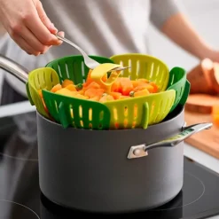 Vaporera plegable con mango amarillo - Polipropileno - Joseph Joseph