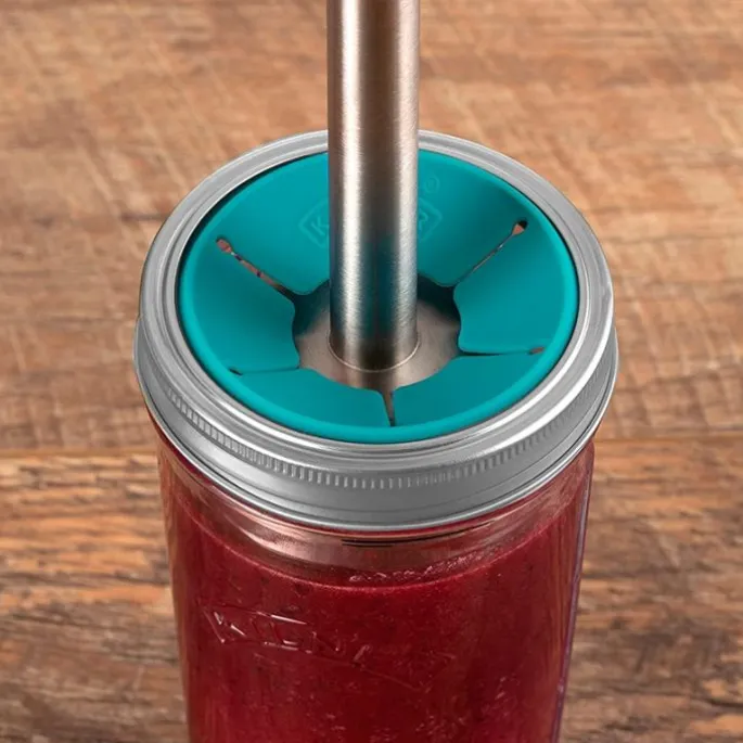 Vaso de cristal para smoothies con pajita y accesorios 500 ml - Kilner