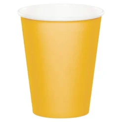 Vasos de papel amarillos 250 ml (8) - Conver Party