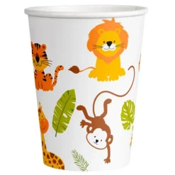 Vasos de papel animales de la selva 250 ml (8) - Conver Creations