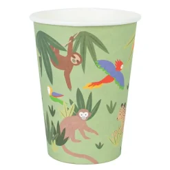 Vasos de papel animales tropicales 205 ml (8) - My Little Day