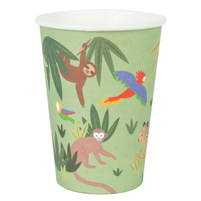 Vasos de papel animales tropicales 205 ml (8) - My Little Day