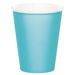 Vasos de papel azul bebé 250 ml (8) - Conver Party
