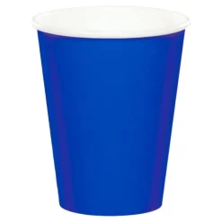 Vasos de papel azul cobalto 250 ml (8) - Conver Party