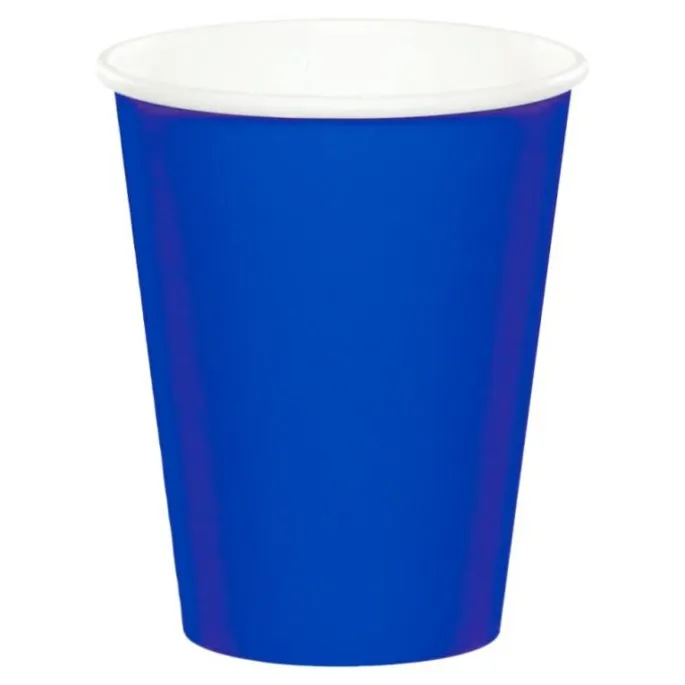 Vasos de papel azul cobalto 250 ml (8) - Conver Party