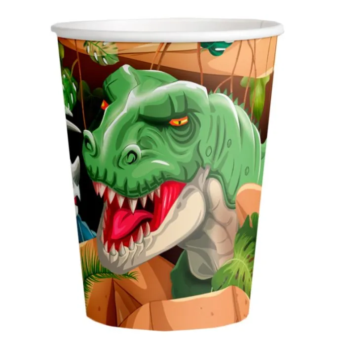 Vasos de papel dinosaurios 250 ml (8) - Conver Creations