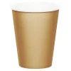 Vasos de papel dorados 250 ml (8) - Conver Party