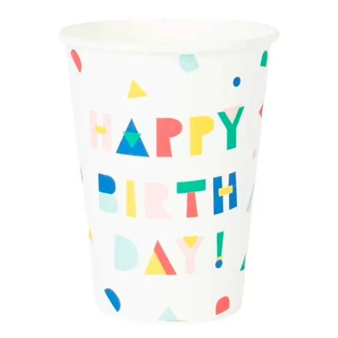 Vasos de papel Happy Birthday 200 ml (8) - My Little Day