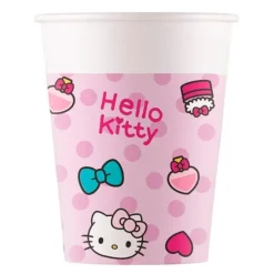 Vasos de papel Hello Kitty 200 ml (8) - Decorata Party