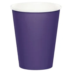 Vasos de papel morados 250 ml (8) - Conver Party