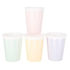 Vasos de papel multicolores pastel 205 ml (8) - My Little Day