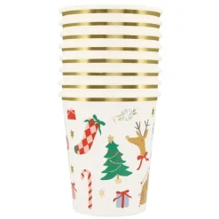 Vasos de papel Navidad 250 ml (8) - Meri Meri
