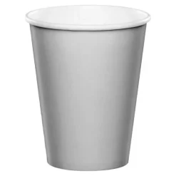 Vasos de papel plateados 250 ml (8) - Conver Party