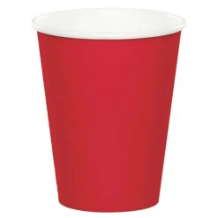 Vasos de papel rojos 250 ml (8) - Conver Party