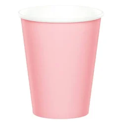 Vasos de papel rosa bebé 250 ml (8) - Conver Party