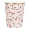 Vasos de papel rosas flores 250 ml (8) - Meri Meri