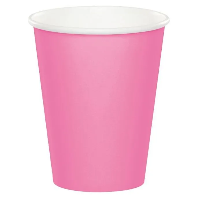 Vasos de papel rosas 250 ml (8) - Conver Party
