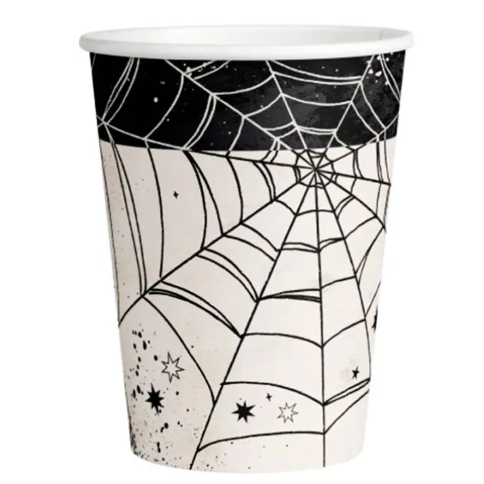 Vasos de papel Tela de araña 250 ml (8) - Amscan