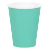 Vasos de papel verde menta 250 ml (8) - Conver Party