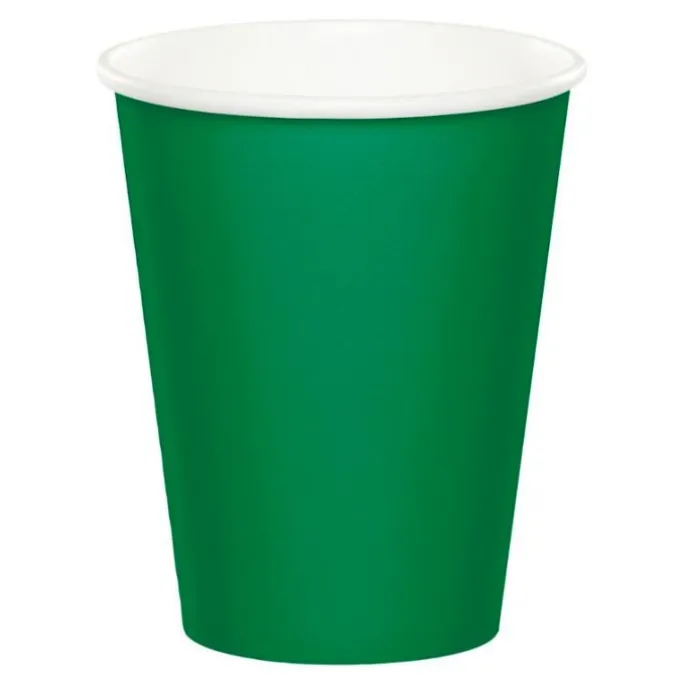 Vasos de papel verdes 250 ml (8) - Conver Party