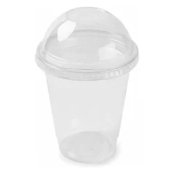 Vasos o cajas de plástico con tapa cúpula 300 ml (20)