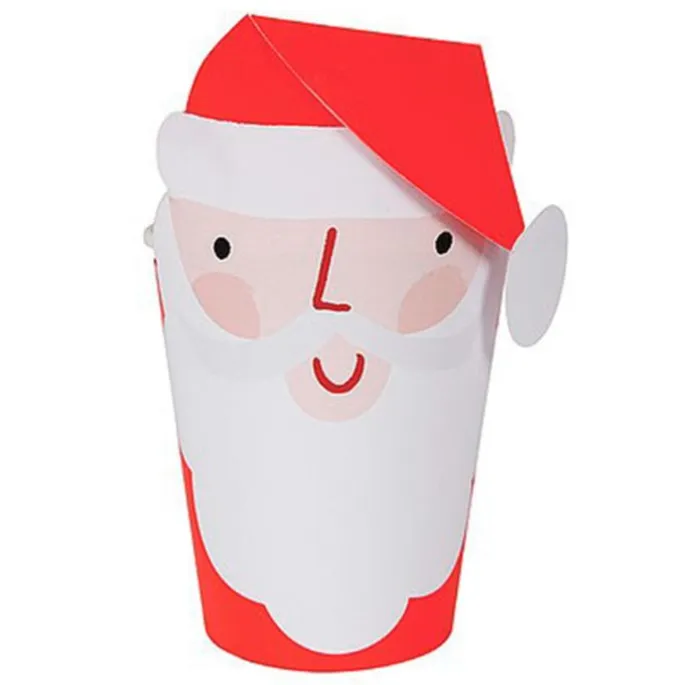Vasos rojos con cubierta de Papá Noel 250 ml (8) - Meri Meri