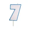 Vela azul con purpurina número 7 - Modecor