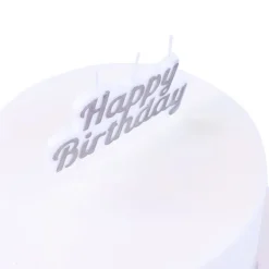 Vela Happy birthday plateada - PME