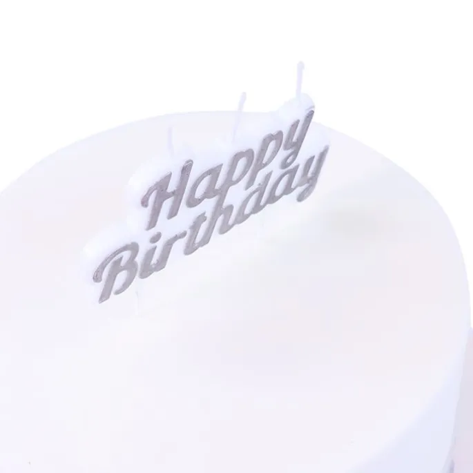 Vela Happy birthday plateada - PME