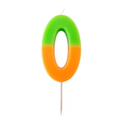 Vela naranja y verde número 0 - Talking Tables